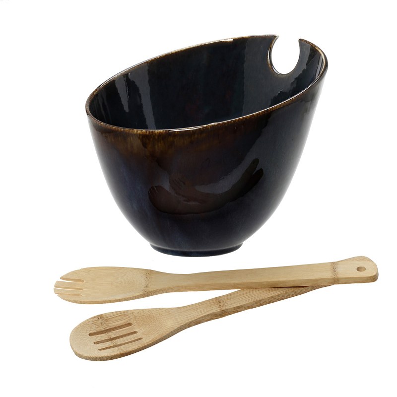 Σαλατιέρα Πορσελάνης Με Σετ Κουτάλες Bamboo 24x20εκ. Emerald CRYSPO TRIO 47.200.91 (Υλικό: Πορσελάνη) - CRYSPO TRIO - 47.200.91